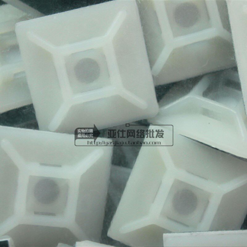 自粘式扎带固定座 束线固定座 吸盘 HS-102 (100粒/包) 中间带孔