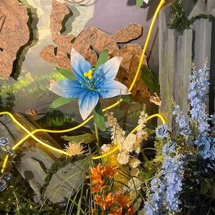 静谧公主花成品EVA泡沫花婚礼t台场景布置百合花橱窗装饰道具