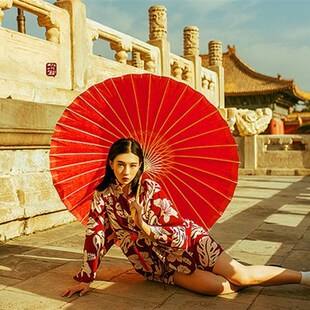 传统大油纸伞弄堂记忆舞蹈伞装饰伞防雨定做庭院油纸伞大红伞