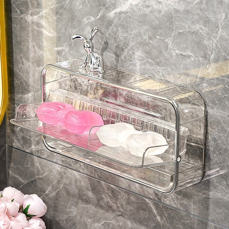 轻奢肥皂盒壁挂式免打孔家用高档卫生间墙上高级感沥水带盖香皂盒,家庭/个人清洁工具,皂盒,淘宝优惠券,粉丝福利购,淘宝优惠卷