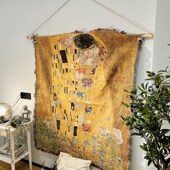 沙发毯 饰毯 克里姆特复古抽象油画毯 金线艺术挂毯卧室床头墙面装