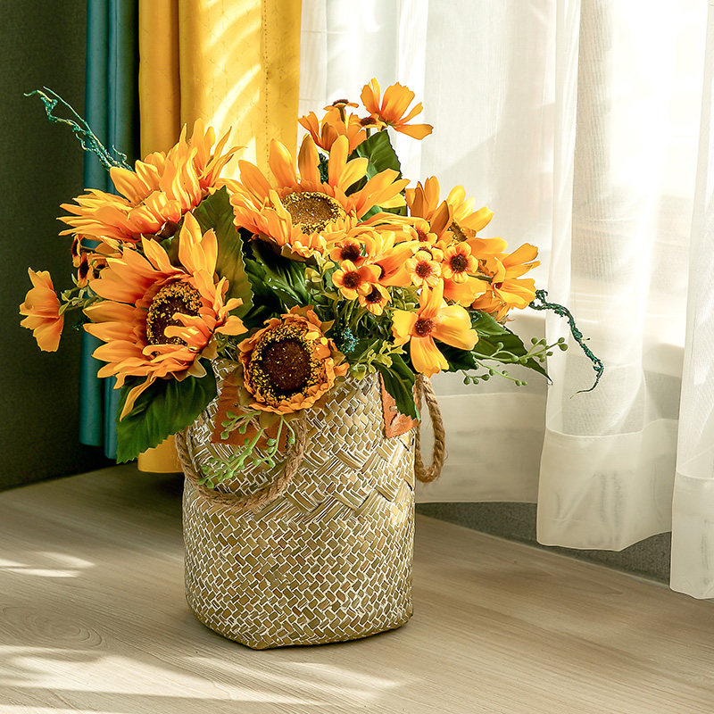 向日葵仿真花高档客厅摆件摆设室内油画装饰假花家居插花餐桌花束,家居饰品,仿真花/假花,淘宝优惠券,粉丝福利购,淘宝优惠卷