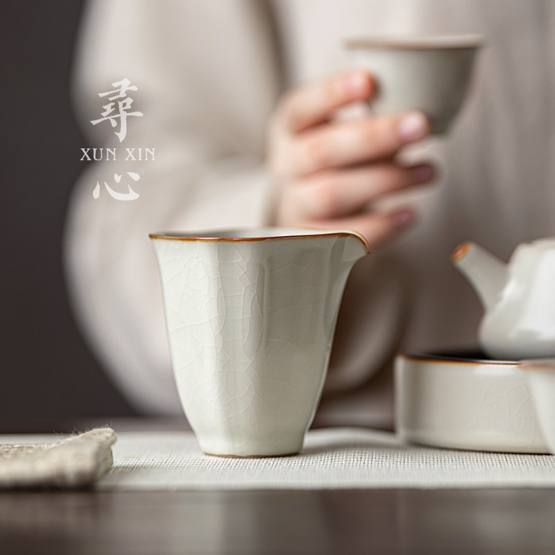 寻心汝窑公道杯陶瓷茶海复古单个分茶器公杯家用可养茶道功夫茶具,餐饮具,公道杯,淘宝优惠券,粉丝福利购,淘宝优惠卷