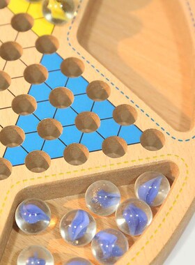 玻珠木质跳跳棋大人儿童小学生亲大号玻璃球老式80后独立站厂家