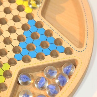 玻珠木质跳跳棋大人儿童小学生亲大号玻璃球老式80后独立站厂家
