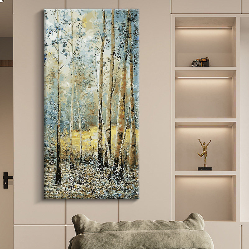 数字油画高级感风景装饰画diy 手工客厅挂画玄关竖版手绘浮光丛林,家居饰品,DIY/数字油画,淘宝优惠券,粉丝福利购,淘宝优惠卷