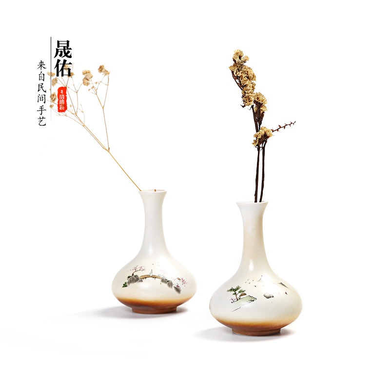 复古陶瓷装饰家用民宿客厅桌面小号花器创意中式水培花插家居摆件,家居饰品,花瓶,淘宝优惠券,粉丝福利购,淘宝优惠卷