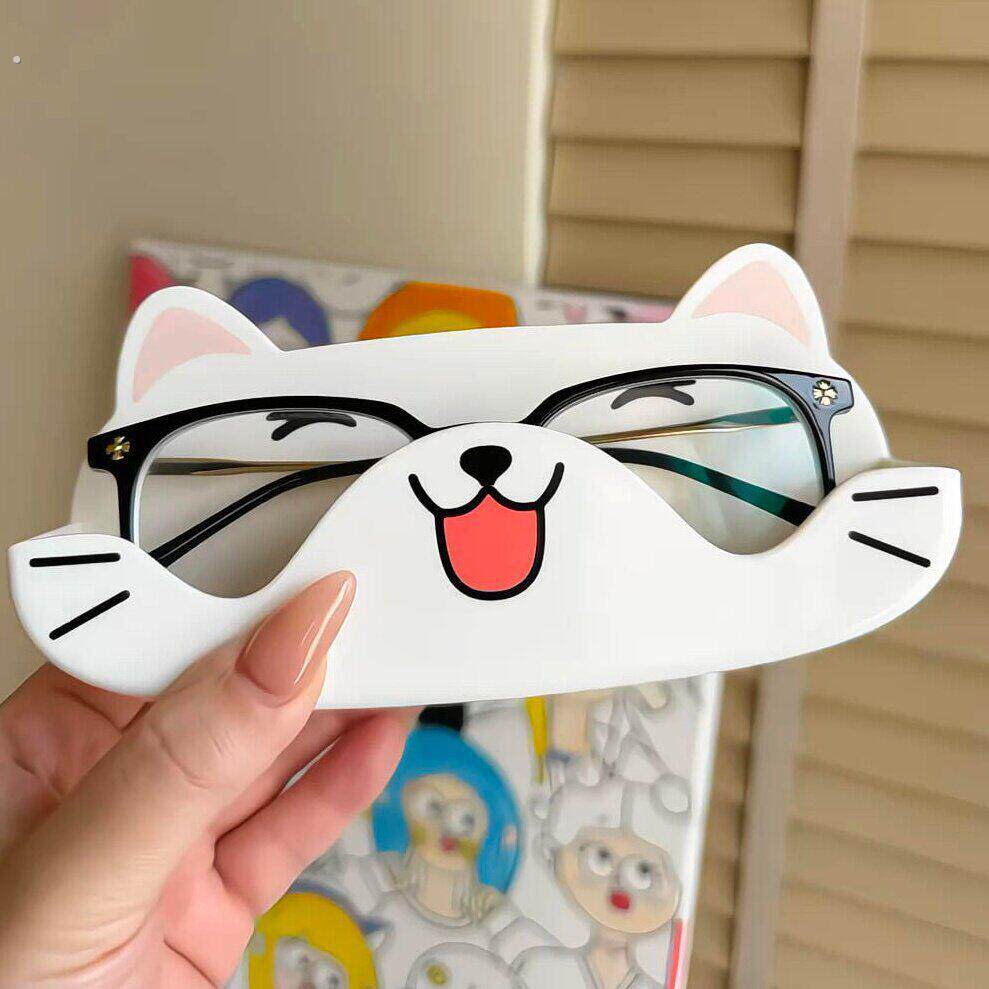 猫咪眼镜盒女生高颜值防压便携桌面可壁挂免打孔眼镜架子展示架