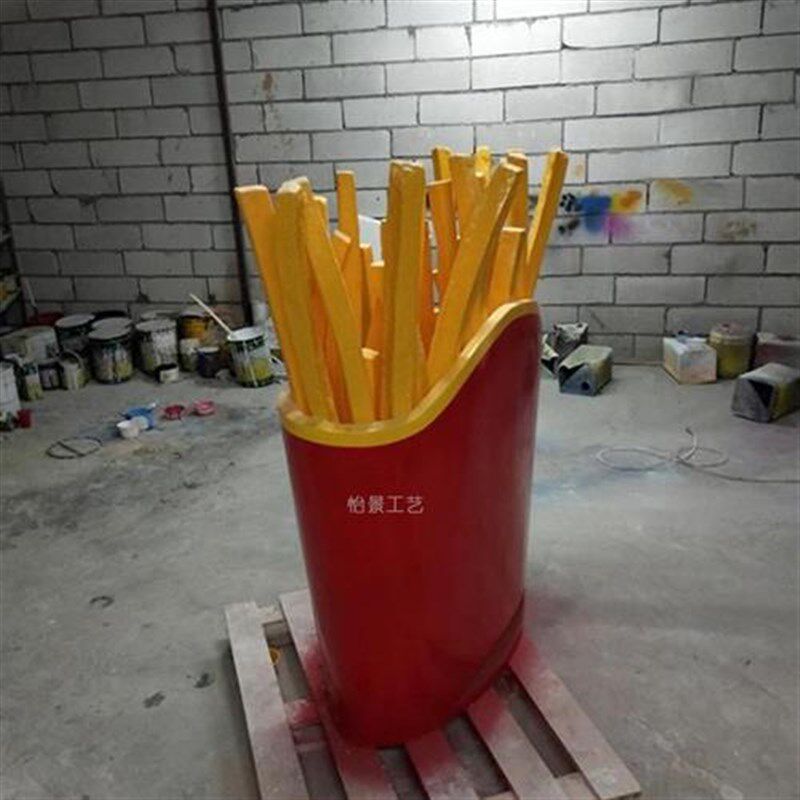 仿真食物小吃大型摆件公仔薯条模型玻璃钢雕塑美食假样模型摆件