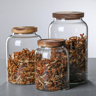 陈皮罐玻璃密封罐粮食药材储存专用罐家用食品级存放展示茶叶罐子