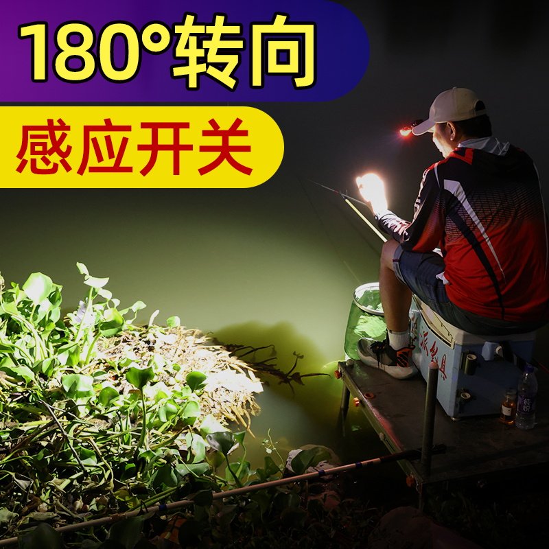 头灯钓鱼专用夜钓感应超亮红白光充电头戴式超长续航夹帽钓鱼头灯,户外/登山/野营/旅行用品,钓鱼灯,淘宝优惠券,粉丝福利购,淘宝优惠卷