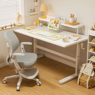 学习桌可升降课桌中小学生书桌家用写字桌椅套装实木儿童学习桌