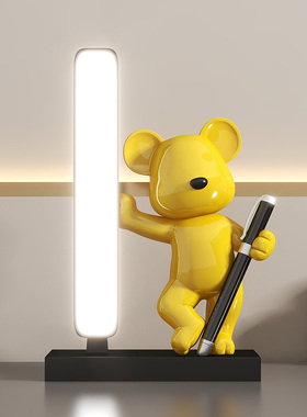 插花台灯流沙画暴力熊客厅电视柜茶几桌面摆件装饰品乔迁开业礼品