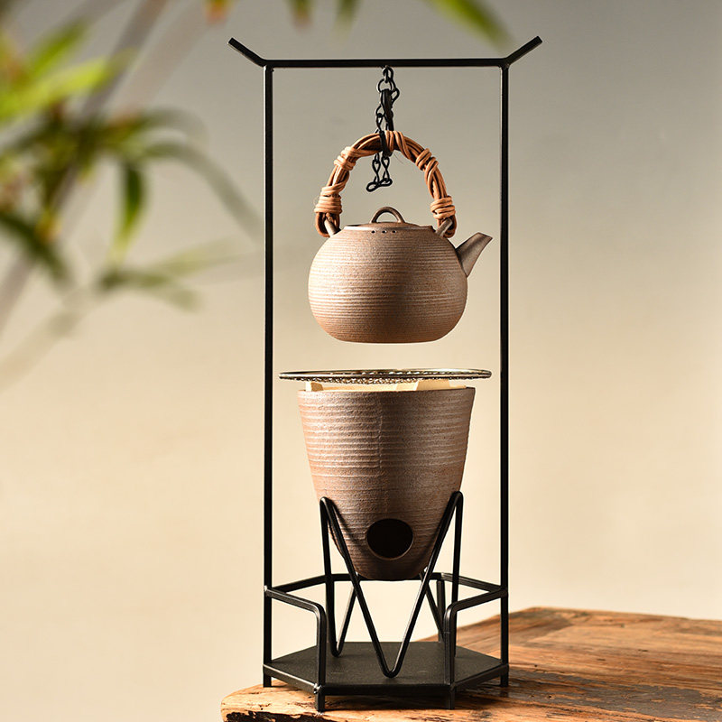 陶迷粗陶耐高温炭炉围炉煮茶铁艺凉炉架中式泡茶打边炉大号陶瓷炉,餐饮具,煮茶炉,淘宝优惠券,粉丝福利购,淘宝优惠卷