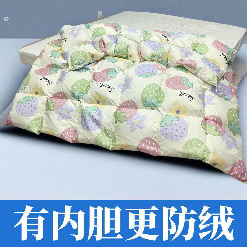 自充绒羽绒被壳皮双层钻羽绒羽绒服翻新羽绒被壳半成品空壳小清新