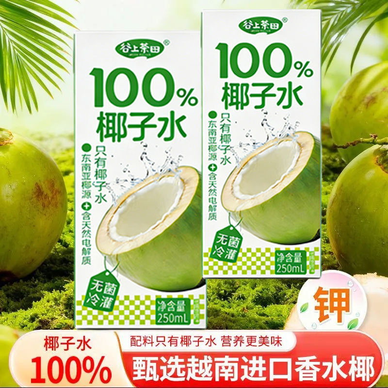 100%椰子水0脂肪电解质水纯椰汁孕妇专用250ml*10瓶礼盒包装,咖啡/麦片/冲饮,植物饮料,淘宝优惠券,粉丝福利购,淘宝优惠卷
