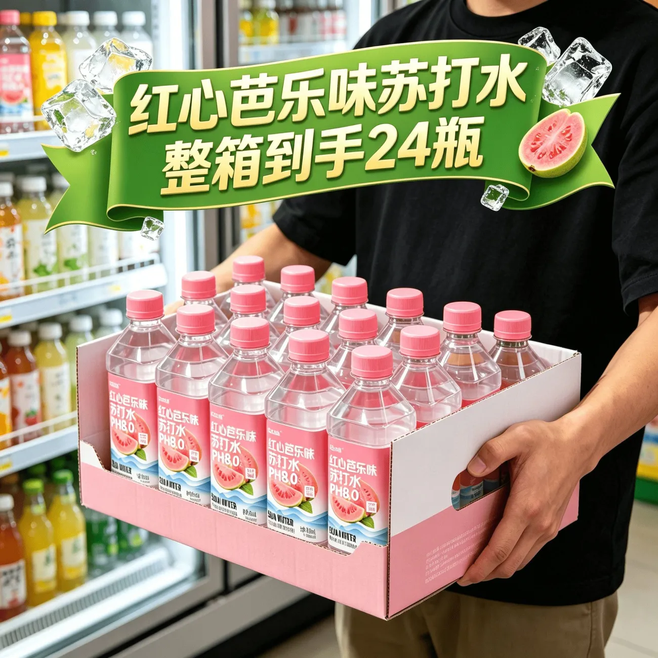 芭乐苏打水饮料整箱批特价24瓶无糖无气泡水碱性0脂0卡家庭装包邮
