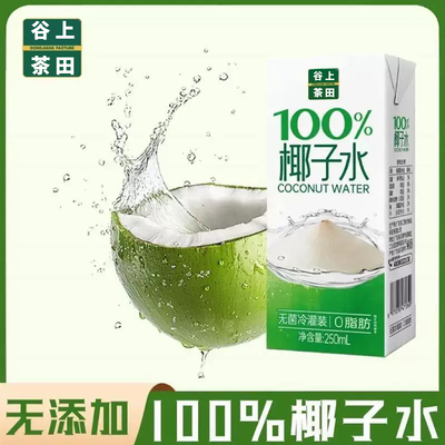 100%椰子水250ml*10盒清爽解腻运动补水电解质水天然椰香