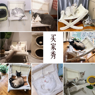 宠物猫咪沙发床猫晒太阳椅子窗台睡觉躺椅猫床剑麻猫抓板猫窝睡床