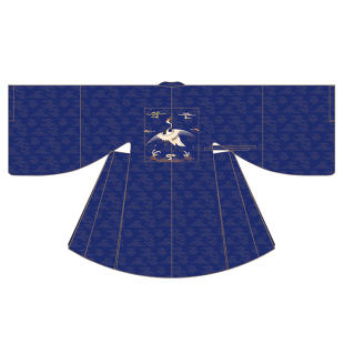 惜物国风馆 明制汉服文官一品仙鹤绣花云纹圆领袍补服婚服