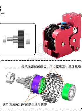 3D打印机K1/K1C/K1Max全金属升级近程挤出机套件双齿轮驱动挤出机