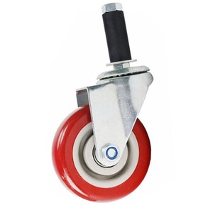 精益管配件膨胀脚轮线棒轮活动轮2寸3寸4寸5寸万向轮插杆轮静音轮