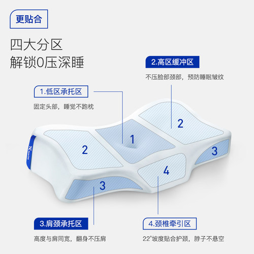7C七西无压枕太空记忆棉枕头护颈椎助侧睡眠专用保健单人学生枕芯