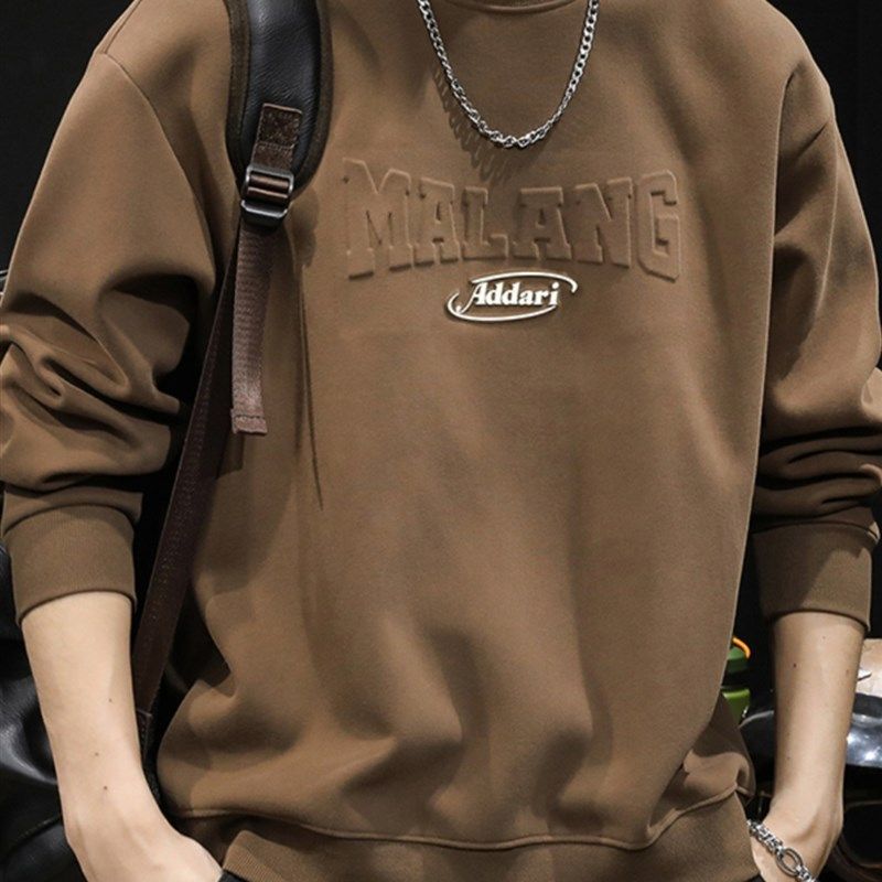 红色加绒卫衣男秋冬款圆领男款衣服秋季2024新款长袖男士大码男装