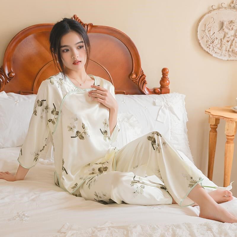 新中式国风红色睡衣女丝绸秀禾龙凤卦打底衫本命年结婚套装