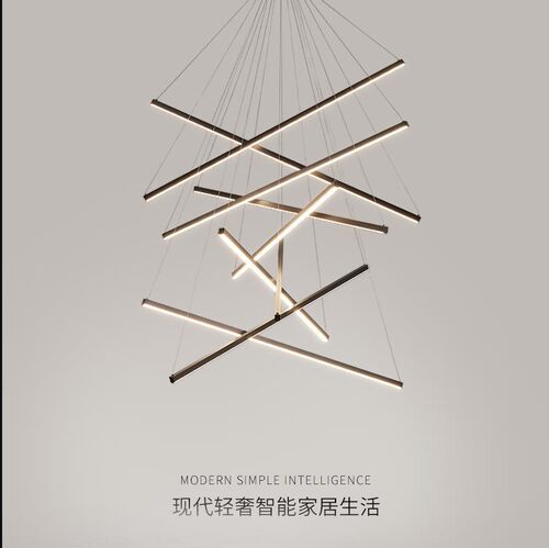 意大利复式楼梯吊灯别墅挑空