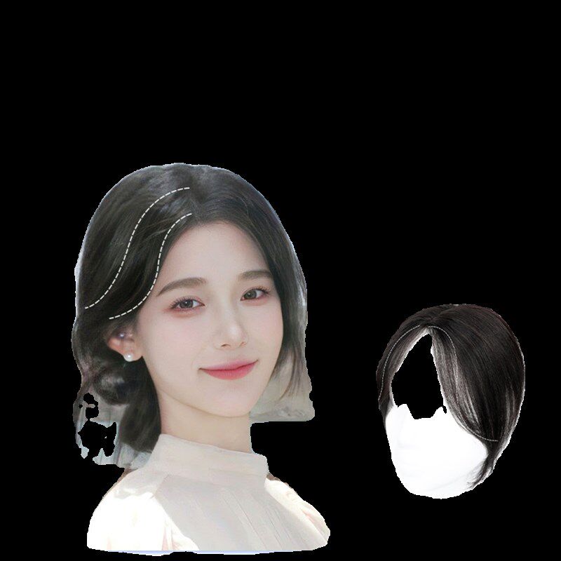 浏海假发片女头顶新升级MONO网补发蓬松高颅顶真发全真人发遮白发