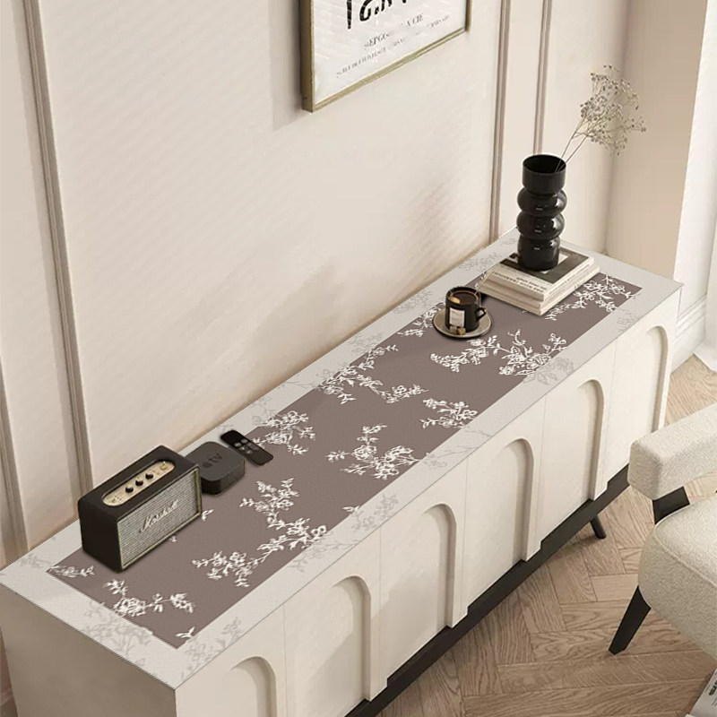 高级感鞋柜台面保护垫子电视机柜防水防脏桌布玄关餐边柜咖色桌垫,居家布艺,床头柜盖布,淘宝优惠券,粉丝福利购,淘宝优惠卷