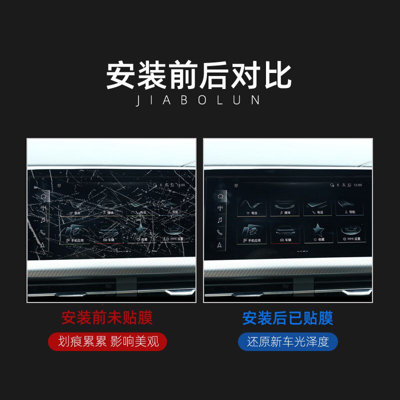 适用于奥迪Q6内饰膜中控贴膜导航屏幕仪表盘钢化保护膜改装饰配件