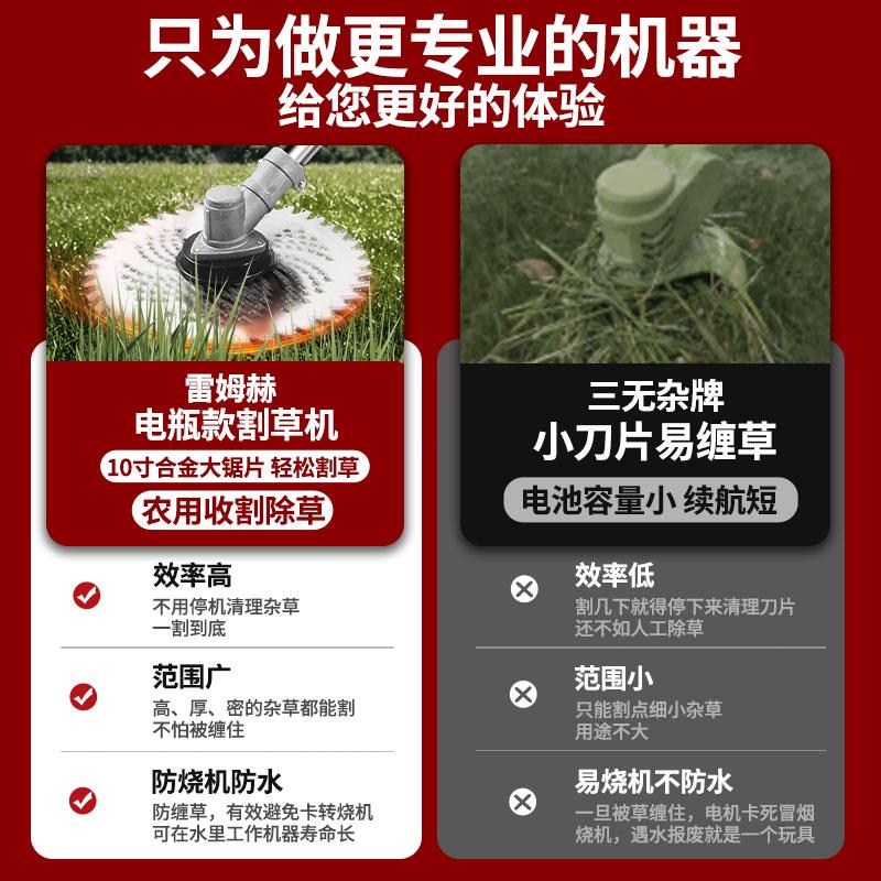 电动割草机背负式农用收割除草大功率锂电池多功能家用充电打草机