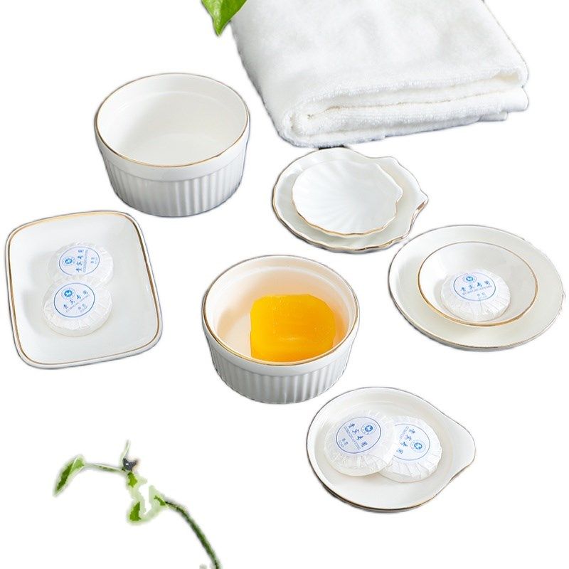 酒店金边陶瓷宾馆旅馆公寓香皂盒皂托洗手台卫生间小肥皂碟,家庭/个人清洁工具,皂盒,淘宝优惠券,粉丝福利购,淘宝优惠卷