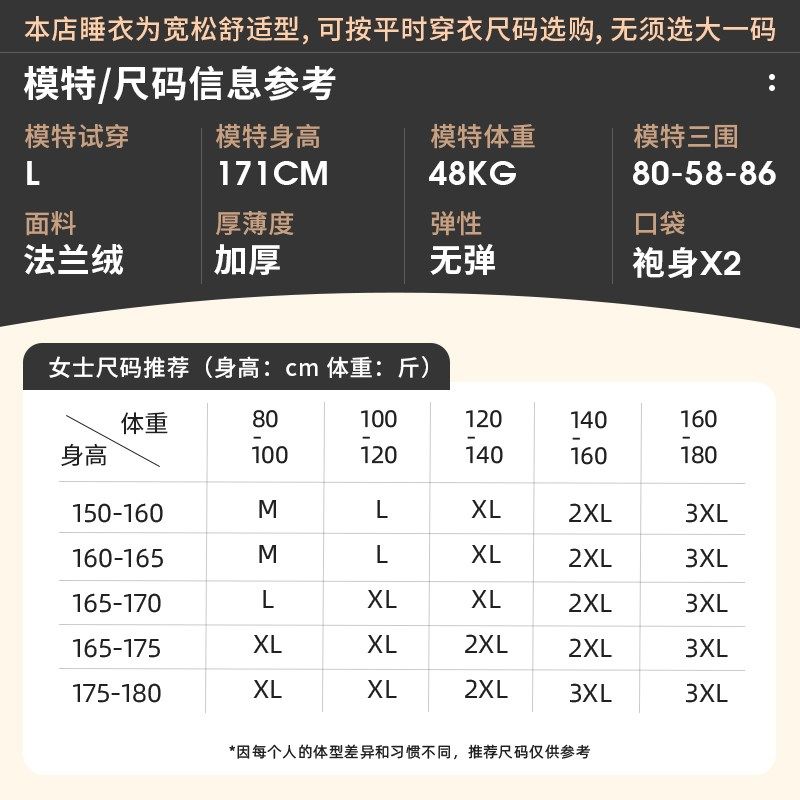 轩靓睡袍女冬季加绒加厚款保暖珊瑚绒浴袍法兰绒高级感大码家居服