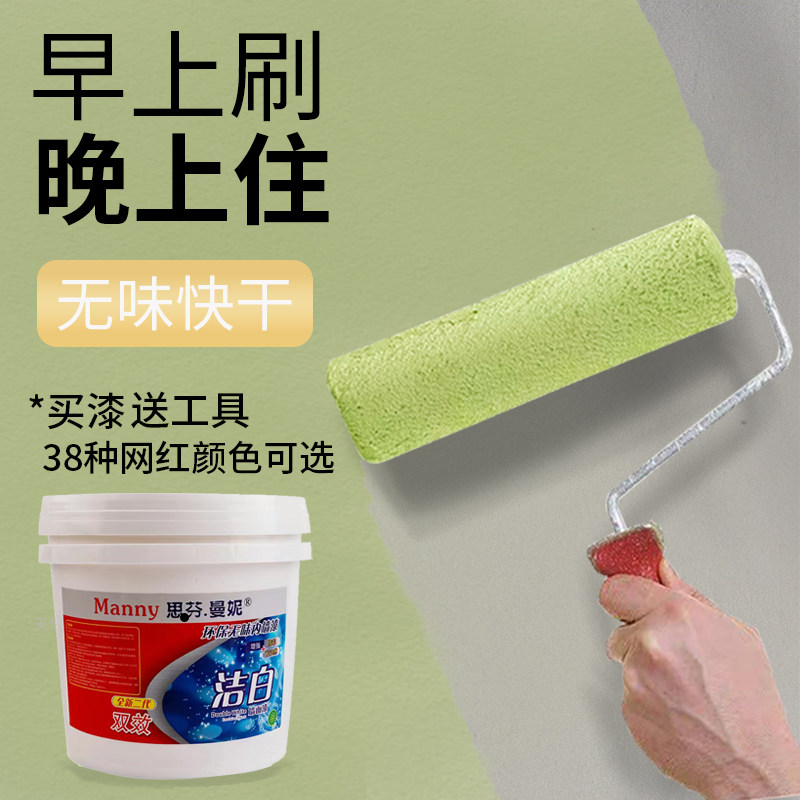 内墙水性乳胶漆室内家用防水防霉涂料白色墙面漆翻新修补自刷涂料
