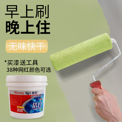 内墙水性乳胶漆室内家用防水防霉涂料白色墙面漆翻新修补自刷涂料