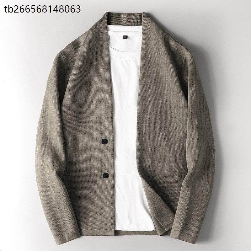 高级感商务休闲开衫毛衣男修身帅气百搭外穿针织衫男装春秋季外套