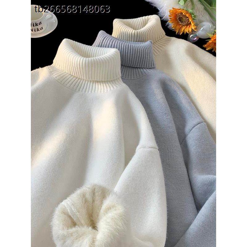 白色高领毛衣男款秋冬季2025新款宽松重磅慵懒风内搭针织衫上衣