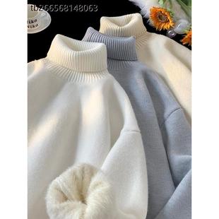 白色高领毛衣男款秋冬季2025新款宽松重磅慵懒风内搭针织衫上衣