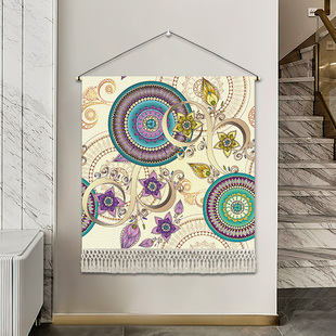 波西米亚民族风挂毯客栈民宿背景墙布艺挂画卧室床头装饰画玄关画