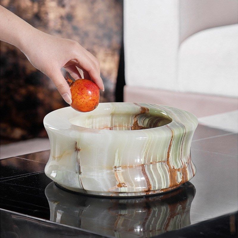 天然白玉大理石花盆永生苔藓盆桌面果盘客厅软装空间美学设计摆件,家居饰品,桌面摆件,淘宝优惠券,粉丝福利购,淘宝优惠卷