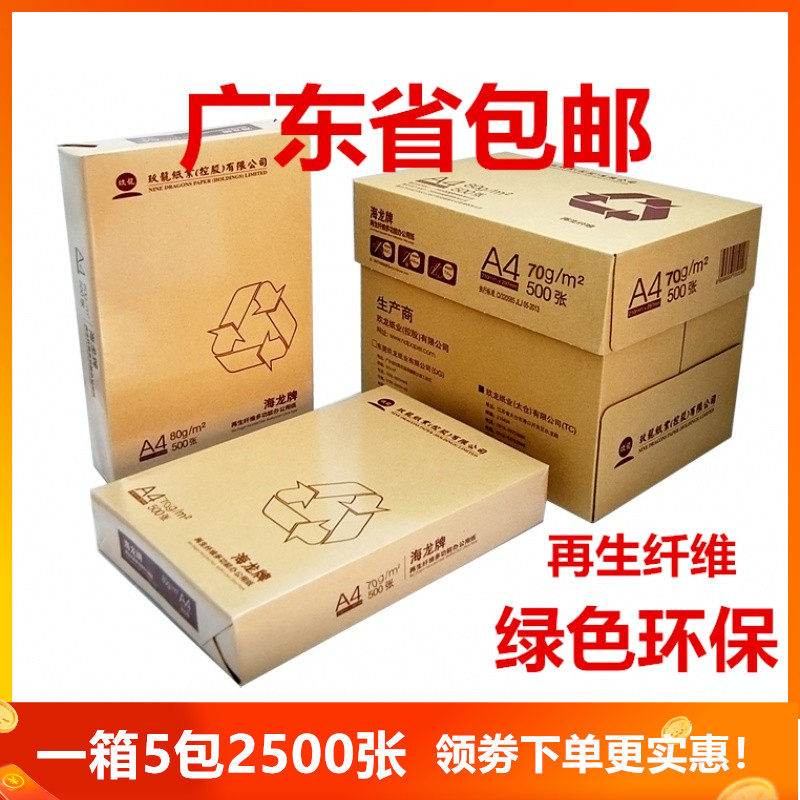 海龙a4复印纸70克80g 500张/包 5包/箱 a4纸打印白纸办公纸天章韵