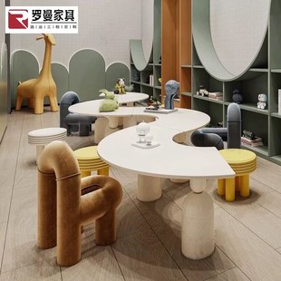 售楼处部儿童桌椅组合娱乐区早教中心创意架空层游乐园手工桌定制