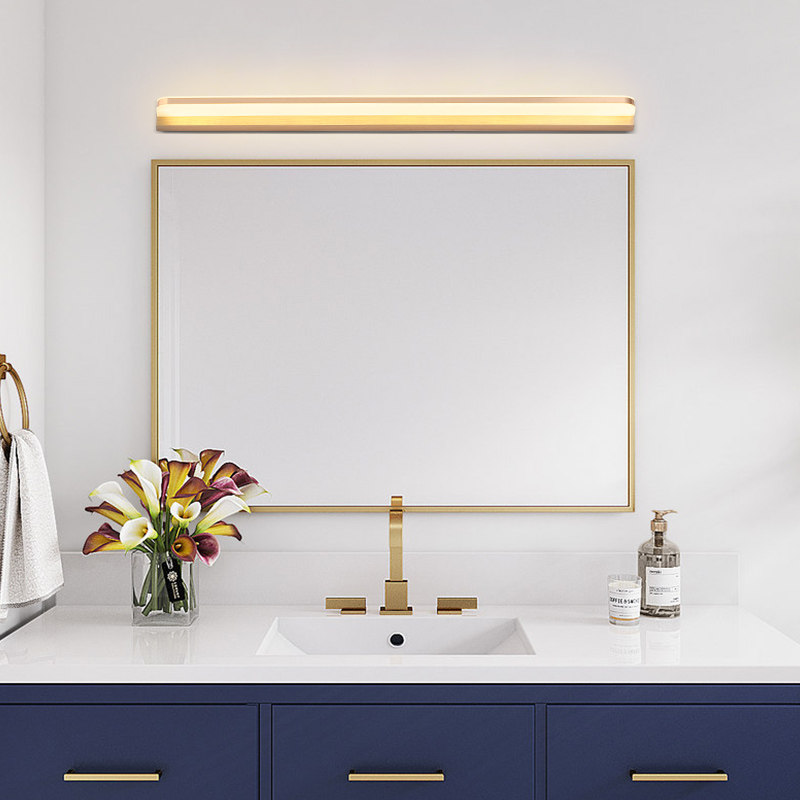 感应镜前灯卫生间化妆补光免打孔镜灯北欧简约LED浴室全铝梳妆灯