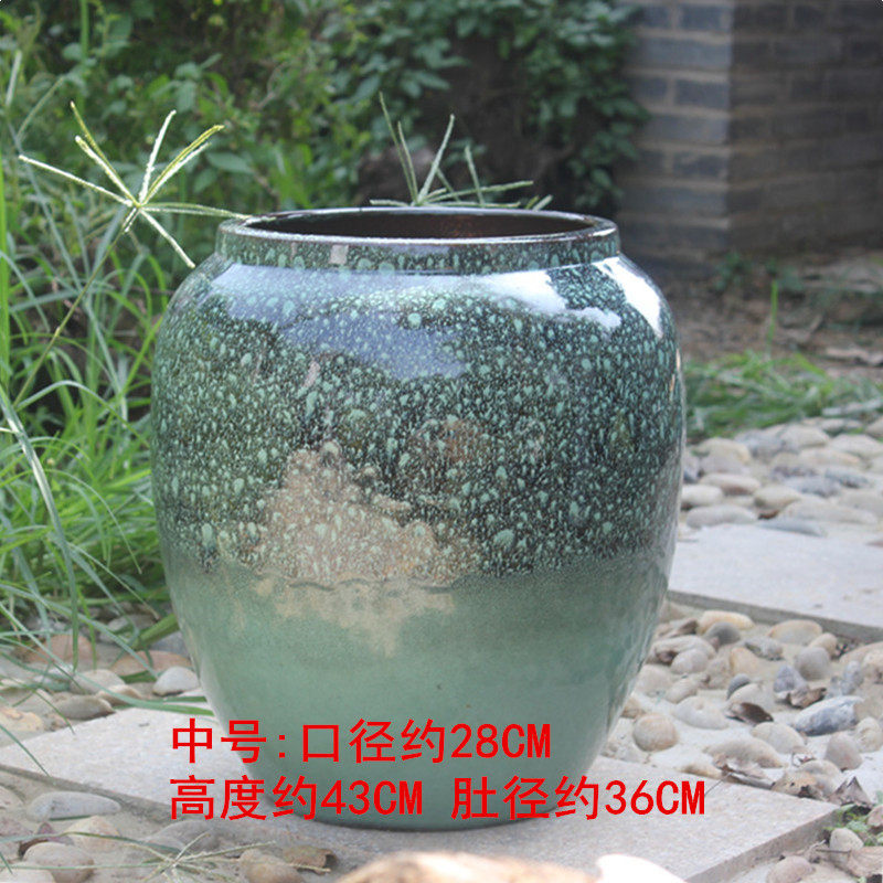 包邮户外庭院陶土落地花盆粗陶组合特大陶罐花瓶陶瓷田园景观花盘