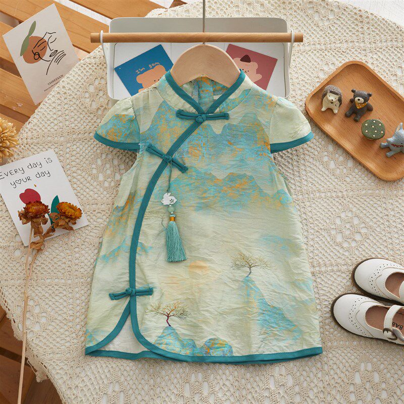 女宝宝夏装婴儿衣服旗袍连衣裙小童夏季一岁薄款公主超萌周岁礼服