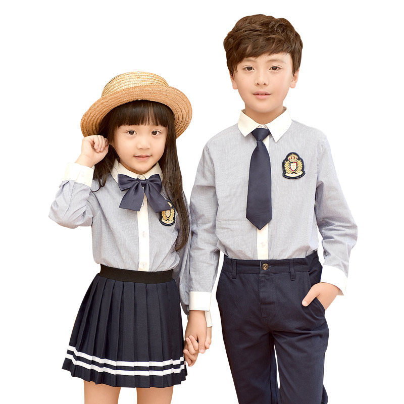 男童女童英伦学院风班服套装春秋季衬衫初中小学生校服幼儿园园服