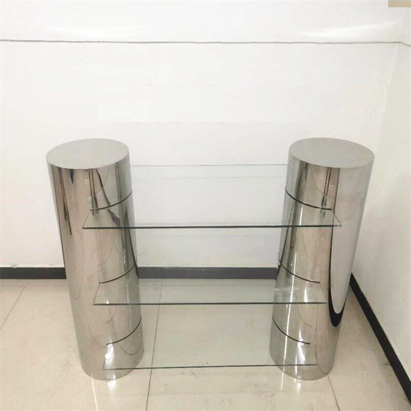 服装店不锈钢流水台展示台摆件男女装中岛展示架橱窗高低桌子网红